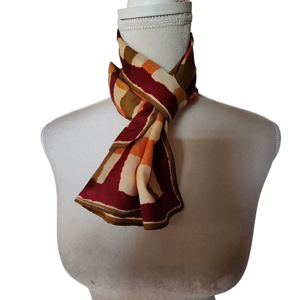 Vintage Usra Rectangular Scarf Made in Japan Orange Green Purple